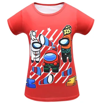 Kawaii Joc Nou Printre Noi, Tricou copil Amuzant Topuri de Vara de Desene animate T-shirt Impostor Grafic Teuri Hip Hop Unisex Tricou Baiat fata