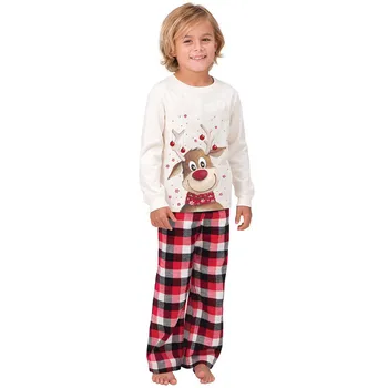 Familie de Potrivire Costumele de Craciun Set de Pijama XMAS Pijamale Adulti Copii Drăguț Petrecere în Pijamale Pijamale Desene animate Cerb Sleepwear