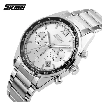 2020 Nou popular SKMEI Brand de Oameni de Afaceri, Casual, Ceasuri Cuarț Moda Personalitate auto data, cronograf din oțel inoxidabil Ceas