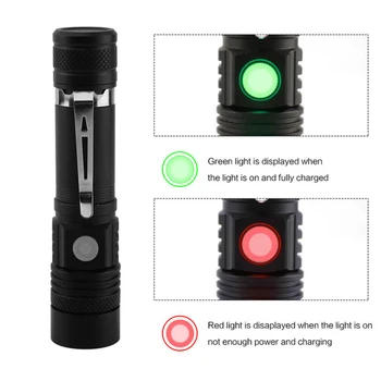 2000LM Super Bright Led-uri Lanterna USB Linterna Lanterna Led T6 Sfaturi de Putere cu Zoom de Biciclete Lumina Utilizarea 18650 Baterie Reîncărcabilă