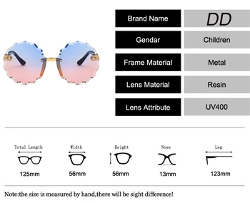 Copil Drăguț Rotund fără ramă Cadru ochelari de Soare Copii Copii Gri Roz Albastru Lentile de Moda Băieți Fete Protecție UV400 Ochelari