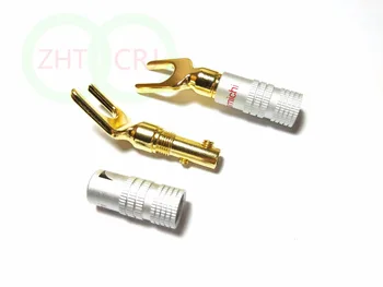 20buc Aur de 24K Placat cu Aur Șurub Spade Nakamichi Mufă Banană DE 4 mm Cablu