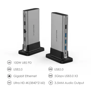 11 in 1 C HUB USB Tip C la Multi RJ45 HDMI VGA USB 3.0 2.0 cu Putere (100W )Adaptor Stație de Andocare pentru MacBook Pro USB-C Hub