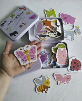 Copii Puzzle Jucării Montessori Jucarii Pentru Copii Set De Animal Jigsaw Puzzle Joc De Cărți De Copil Jucărie Din Lemn Puzzle Jucarii Educative Pentru Copil