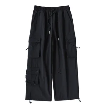 Toamna Direct Pantaloni Casual Moda pentru Bărbați de Culoare Solidă Multi-buzunar Salopete Bărbați Streetwear Vrac Hip-hop Pantaloni Cargo Mens M-3XL