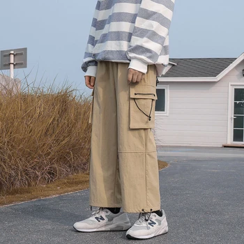 Toamna Direct Pantaloni Casual Moda pentru Bărbați de Culoare Solidă Multi-buzunar Salopete Bărbați Streetwear Vrac Hip-hop Pantaloni Cargo Mens M-3XL