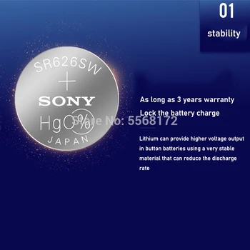 200PCS/lot Sony Original 1.55 V AG4 377A 377 LR626 SR626SW SR66 LR66 butonul Ceas de celule Monedă Baterie cu Oxid de Argint MADE IN JAPAN