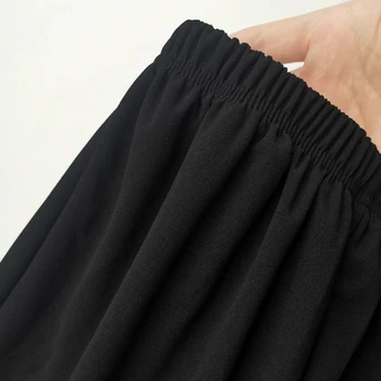 Pantaloni largi Picior Femei Stil coreean Negru Vrac Casual Elastic Talie Mare Supradimensionat Doamna Glezna-lungime Codrin Chic Nouă Primăvară la Modă