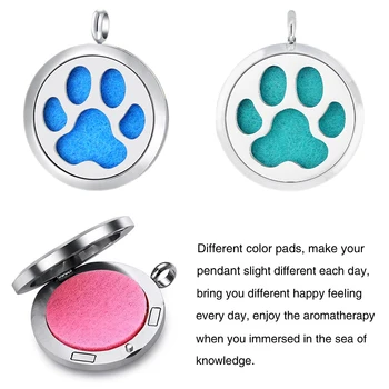 TTVOVO Labă de Câine Aromoterapie Ulei Esențial Difuzor Colier pentru Parfum Inox Medalion Pandantiv Parfumuri Bijuterii Cadouri