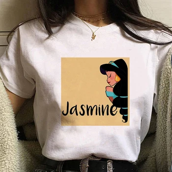 Disney Frumoase Femei T Shirt Short Sleeve Crewneck Eleganta Jasmine Printesa De Imprimare De Marcă Tricouri Amuzante Vara Hipster