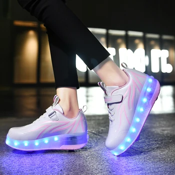 Trendy pentru Copii de Bord Pantofi Luminoase cu Role Heelys Bord Pantofi Băieți și Fete de Moda Luminos Bord Pantofi