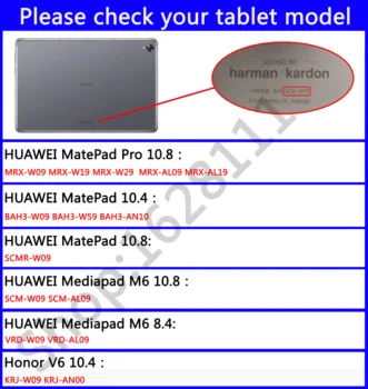 Pentru Huawei MatePad Pro 10.8 Tableta din Piele PU de Acoperire Pentru Mediapad M6 8.4 10.8 inch 2019 Caz pentru Onoare V6 10.4 