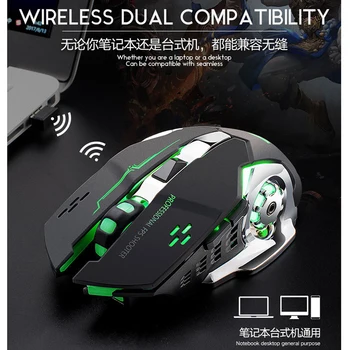 Nou de 2.4 GHz Wireless Mouse-ul Reîncărcabilă Tăcut USB Optic Ergonomic Jocuri Mini Soareci Pentru PC si Laptop