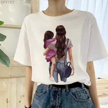 Super mama imprimate T-shirt Harajuku girls cafea model de tricou casual moda de îmbrăcăminte pentru femei plus dimensiune Tricou Femei topuri