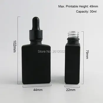 30ml Îngheț Negru Pătrat Plat Sticle de Sticlă, cu Tamper Evident Dropper 1oz Lichid Negru de Sticlă Salva Dropper Containere F20173779