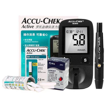 Metru De Glucoza Din Sange Accu-Chek Active De Zahăr Din Sânge Tester Diabet Zaharat De Uz Casnic Glucosemeter Monitor De Măsurare+ 50 De Benzi De Testare
