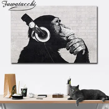 DJ maimuță arta de perete HD printuri si postere canvas art animal pictură în ulei Arta de Perete Modular Imagine Pentru Camera de zi de Decorare