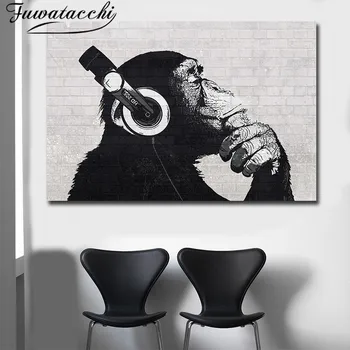 DJ maimuță arta de perete HD printuri si postere canvas art animal pictură în ulei Arta de Perete Modular Imagine Pentru Camera de zi de Decorare