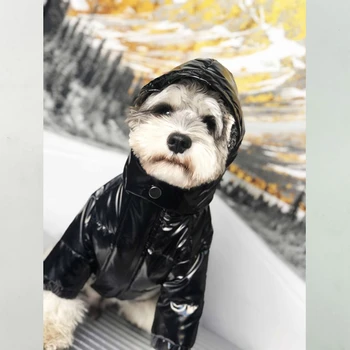 Moda Câine În Jos Jacheta Purta Câini Catelus Snowsuit Haine Groase De Iarna Pulover Schnauzer Bulldog Francez Pug Hoodie