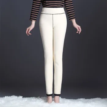 Pantaloni de iarna pentru Femei Termică Jambiere Mare Waisted Pantaloni pentru Femei Flanel Streetwear Pantaloni pentru Femei de Iarnă Pantaloni Casual Femei 4XL