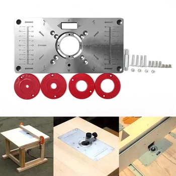 Prelucrarea Lemnului Banci Ferăstraie De Masă A Introduce Placa Carpinte Router Masa Multifunctional Din Lemn Placă Mașină De Gravură 4 Inele Instrument