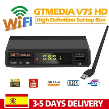 Gtmedia DVB-S2 V7S HD Decodor prin Satelit 1080P, DVB-S2 GT-Media V7S HD Includ Wifi USB H. 265 TV Box Alimentat de v7 Control de la Distanță