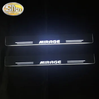 SNCN 4BUC Acrilice Mișcare a DUS Pedala de bun venit Masina Scuff Placa Pedala Pragului de Ușă Cale de Lumină Pentru Mitsubishi Mirage 2012 - 2018