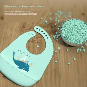 Silicon Copil Manca Salopete de Trei-dimensional, rezistent la apa Super-Moale de Masa pentru Copii Mari Saliva Buzunar Hrănire Copil Nou-născut