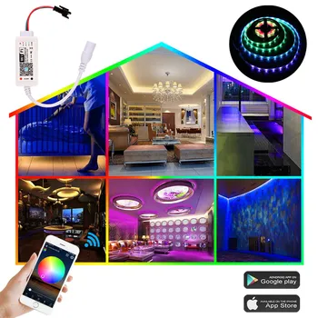 Wireless WiFi LED-uri Controler Inteligent pentru WS2811 2812 Benzi cu LED-uri Lumini de Lucru Alexa Google Asistent IFTTT pentru Android, IOS, telefon