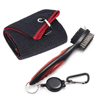 Golf Prosop Brush Tool Kit cu Clubul Groove Curat prelungitor Retractabil si Clip de golf perie
