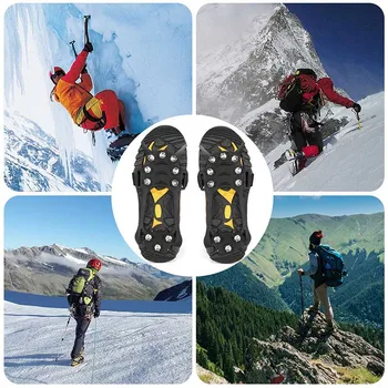Nou-1 Pereche Anti-Alunecare 10 Dinti de Gheata Crampoane de Tracțiune Țăruș pentru Pantofi Cizme în aer liber, Drumeții, Alpinism