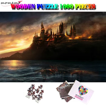 MOMEMO Bătălia de La Hogwarts, din Lemn, 1000 Piese Puzzle Adulti Puzzle Interesant Jucării 1000 Bucată de Creier Puzzle-uri provocatoare