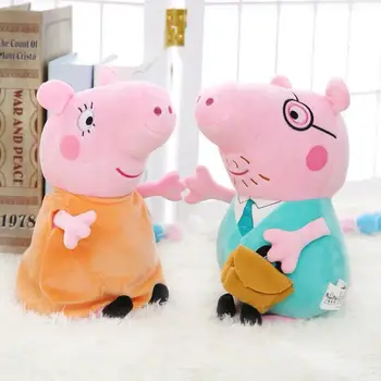 30cm Peppa pig george porc familie de pluș umplute papusa de Desene animate de animație din jur jucarii decoratiuni cadouri pentru copii
