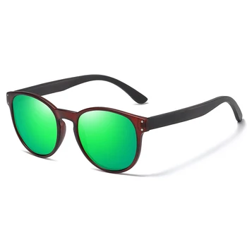 GM Polarizat ochelari de Soare Barbati Femei S5091 Brand de ochelari de Soare din Lemn Femei cadru Rotund Clasic de ochelari de Soare