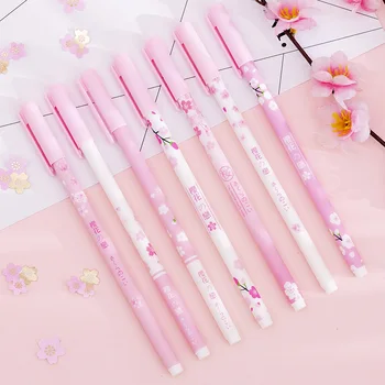 Pink Cherry Blossom neutru pen mici proaspete și creative studenților examen scris de apă pen pix 12 Pack