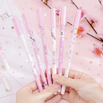 Pink Cherry Blossom neutru pen mici proaspete și creative studenților examen scris de apă pen pix 12 Pack