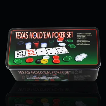 200pcs Joc de Poker Chips-uri cu față de Masă, Box Portabil Jucărie Ușor de Cazino cu Chips-uri de Distractie pentru Adulti Distractiv