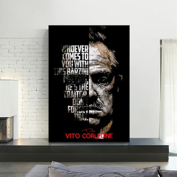 Don Vito Corleone, cu un Trandafir Roșu Nașul Poster Retro Vintage Decorative de Perete de Arta Canvas Autocolante Acasă Postere de Arta Decor pentru Bar