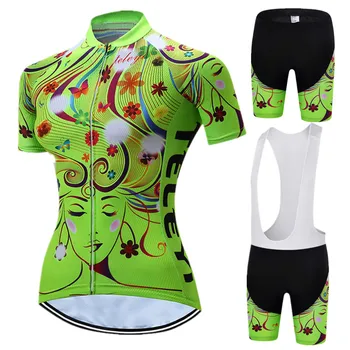 Teleyi 2021 Echipa de Ciclism de Îmbrăcăminte pentru Femei Maneci Scurte Ciclism Set Biciclete MTB Îmbrăcăminte Respirabil Biciclete Purta Ciclism Jersey Seturi