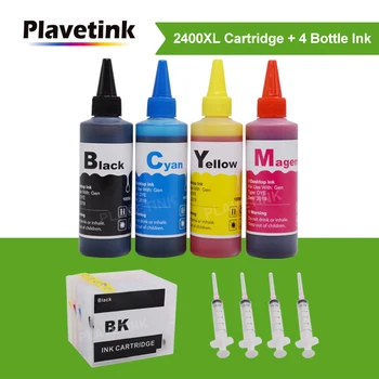 Plavetink PGI-2400XL Printer Cartuș de Cerneală + 4×100ml Flacon Cerneala Refill Kituri Compatibil Pentru Canon PGI 2400 MAXIFY IB4040 IB4140