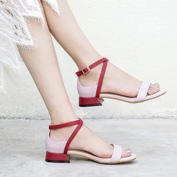MORAZORA 2020 new sosire moda femei sandale med tocuri rotund deget de la picior glezna curea doamnelor pantofi din piele sandale de vara