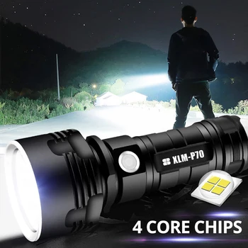 Lanterna LED-uri L2 P70 Super Puternic Lanterna Tactice Reîncărcabilă USB rezistent la apa Lampă Ultra Bright Lanterna Camping Stingere