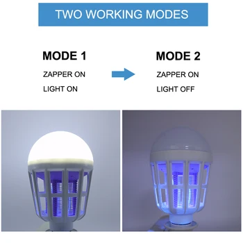 AC175~220V LED Mosquito Killer Lampă 2 Moduri E27 Bec LED Pentru Casa de Insecte Anti Tantari Bug Zapper Lumina de Noapte