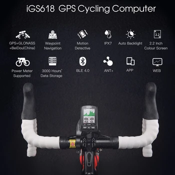 IGPSPORT IGS618 Wireless Calculatorul de Ciclism GPS Vitezometru Bicicleta Senzor de Viteză Senzor de Ritm Cardiac Calculatoare Suport 15 Limbi