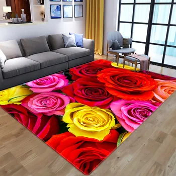 Romantic Flori de Trandafir Serie de Imprimare 3D Covor Cupluri Dormitor Zonă de Covor Hol Etaj Mat Ziua Îndrăgostiților Acasă Decora Covoare