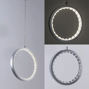 Nordic pandantiv Modern de iluminat cu led Circular inel de Cristal plafon cu LED-uri partenerului lampa Luciu Candelabru de Fixare camera de zi