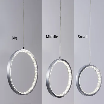 Nordic pandantiv Modern de iluminat cu led Circular inel de Cristal plafon cu LED-uri partenerului lampa Luciu Candelabru de Fixare camera de zi