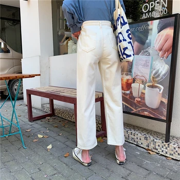 Blugi Pentru Femei De Înaltă Calitate Denim Pantaloni Lungi Streetwear Coreeană Stil Harajuku Direct Elevii Talie Reglabila Femei Elegante