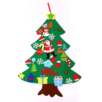 Copii DIY Simțit Pomul de Crăciun Decor de Crăciun pentru Acasă Ornamente de Crăciun, Moș Crăciun, Pom de Crăciun Artizanat Jucarii Cadouri de Anul Nou