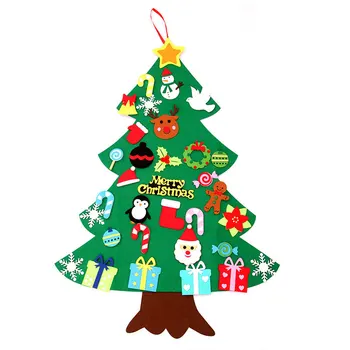 Copii DIY Simțit Pomul de Crăciun Decor de Crăciun pentru Acasă Ornamente de Crăciun, Moș Crăciun, Pom de Crăciun Artizanat Jucarii Cadouri de Anul Nou
